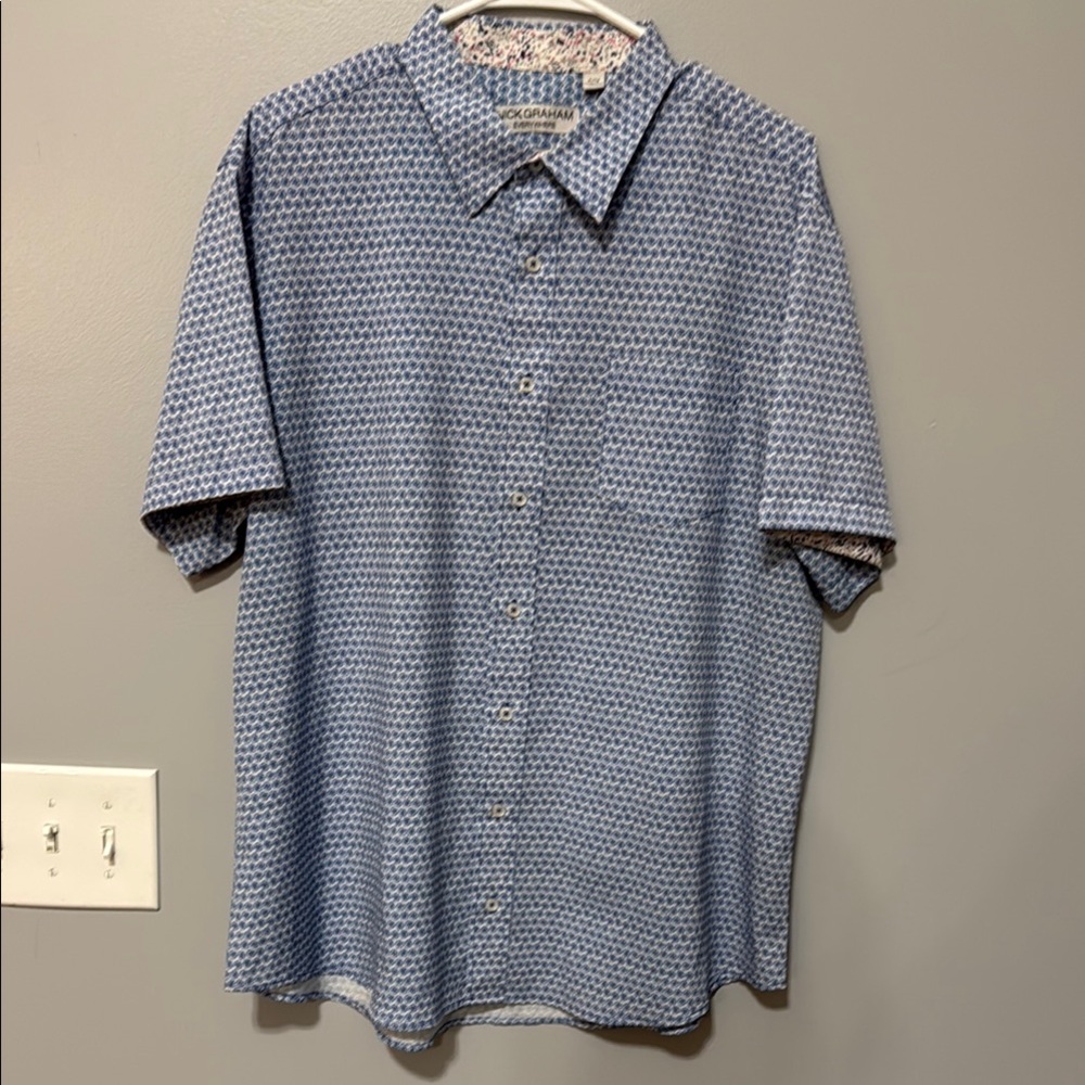 Men's Blue Geometric Casual Shirt